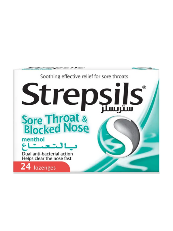 STREPSILS SORE THROAT AND BLOCKED NOSE 24s